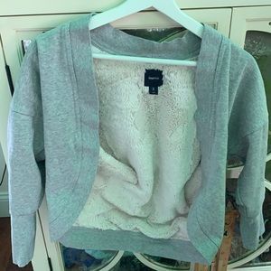 grey cardigan